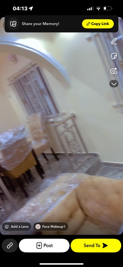 Dining and staircase corner in finished interior