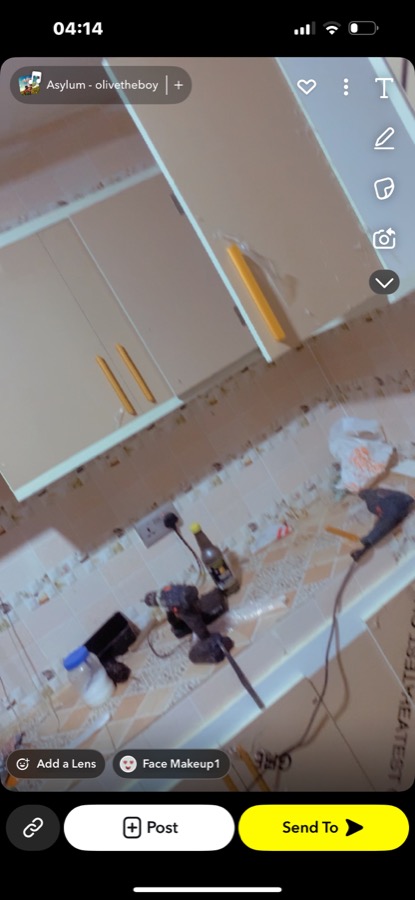 Kitchen cabinet installation and countertop view