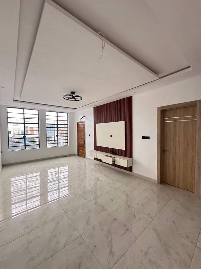 Living room with TV feature wall