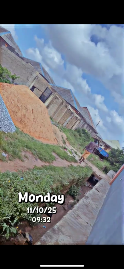 Open yard and estate frontage under development