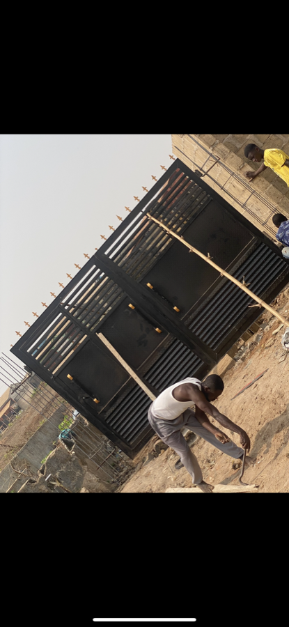 Installed black gate and perimeter security frontage